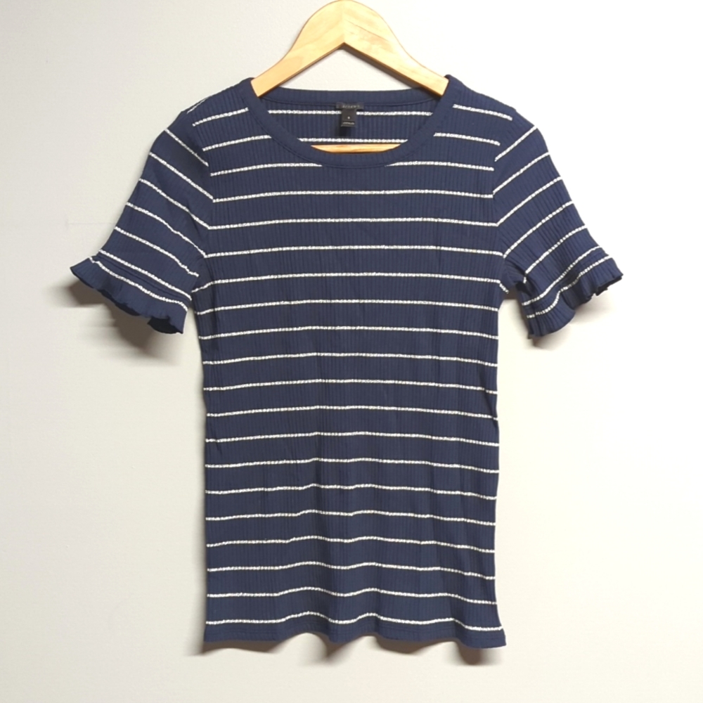 J.Crew size small striped stretched tee navy